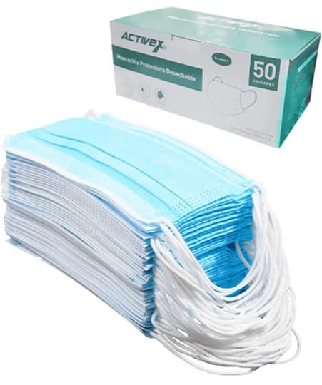Activex mascarilla 3 pliegues desechable caja 50 und